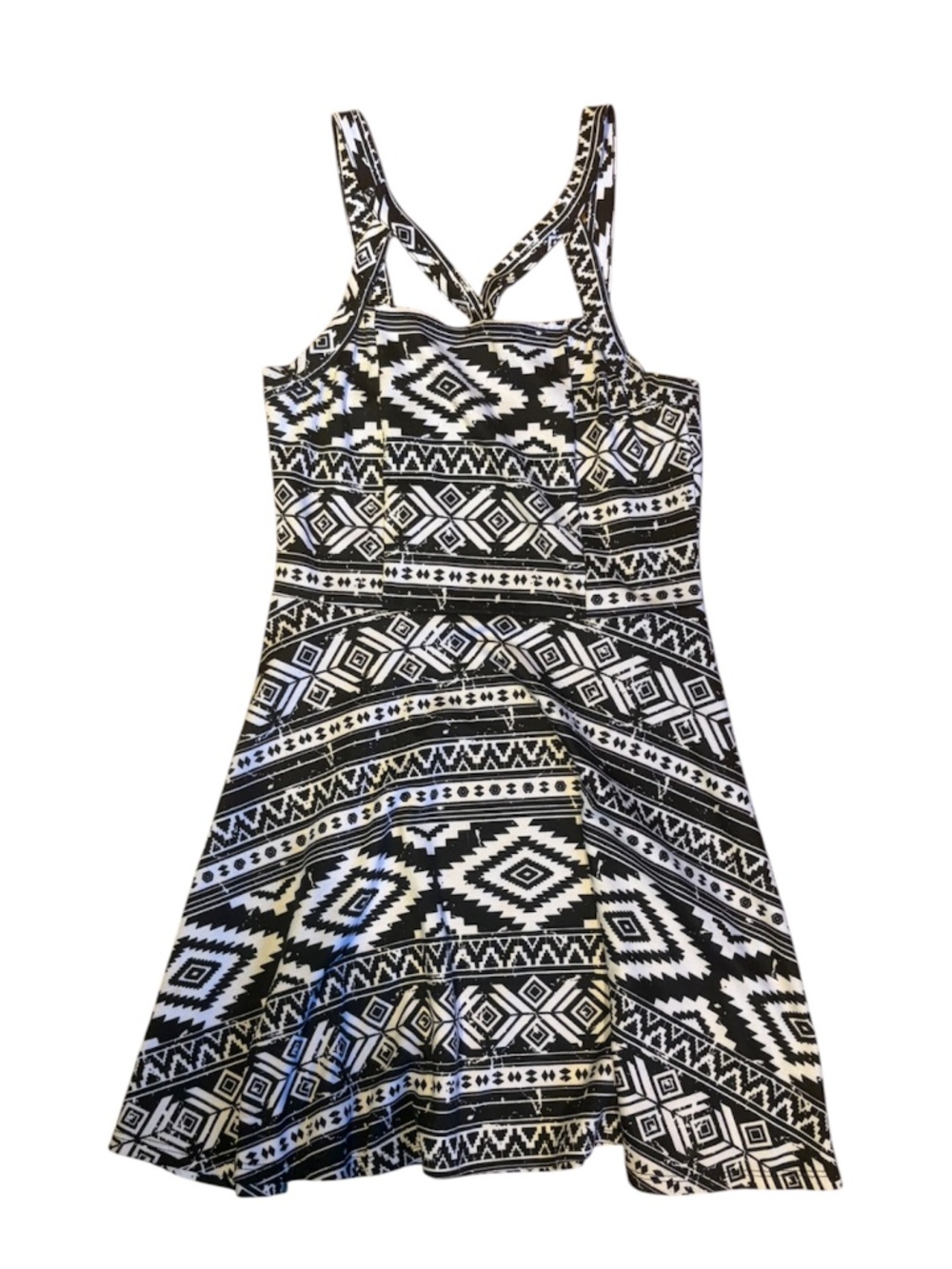 Black and White Aztec Print Dress